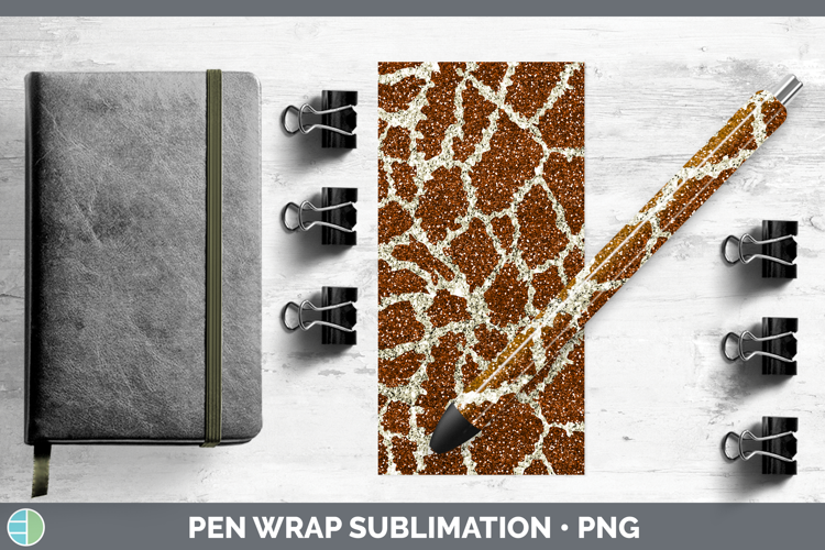 Animal Glitter Giraffe Print Pen Wrap Sublimation Pen Design