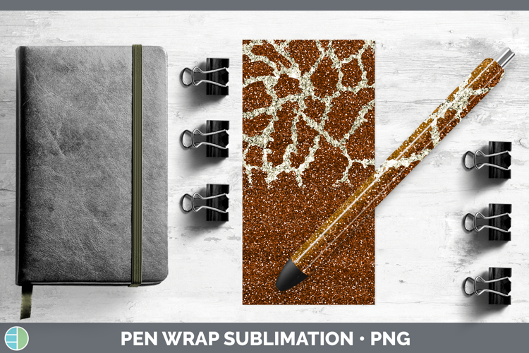Animal Glitter Giraffe Print Pen Wrap Sublimation Pen Design