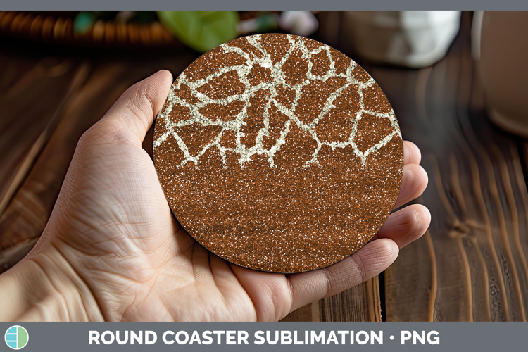 Animal Glitter Giraffe Print Round Coaster Sublimation Coast