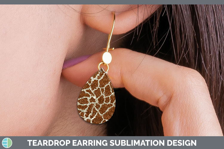 Animal Glitter Giraffe Print Teardrop Earrings Sublimation E