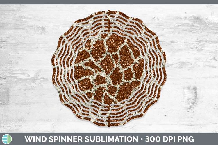 Animal Glitter Giraffe Print Wind Spinner Sublimation Spinne