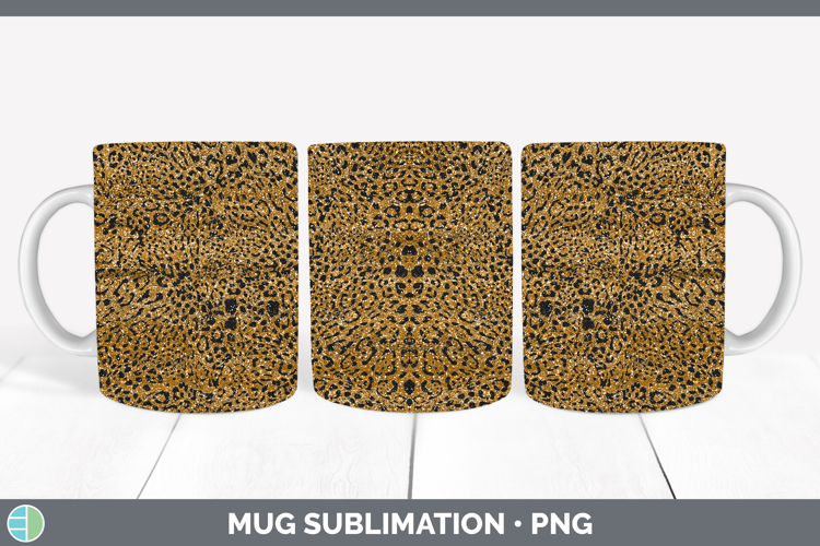 Animal Glitter Jaguar Mug Wrap Sublimation Coffee Cup Design
