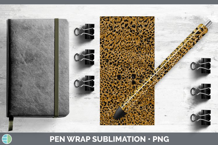 Animal Glitter Jaguar Pen Wrap Sublimation Pen Designs