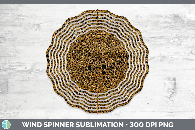 Animal Glitter Jaguar Wind Spinner Sublimation Spinner Desig