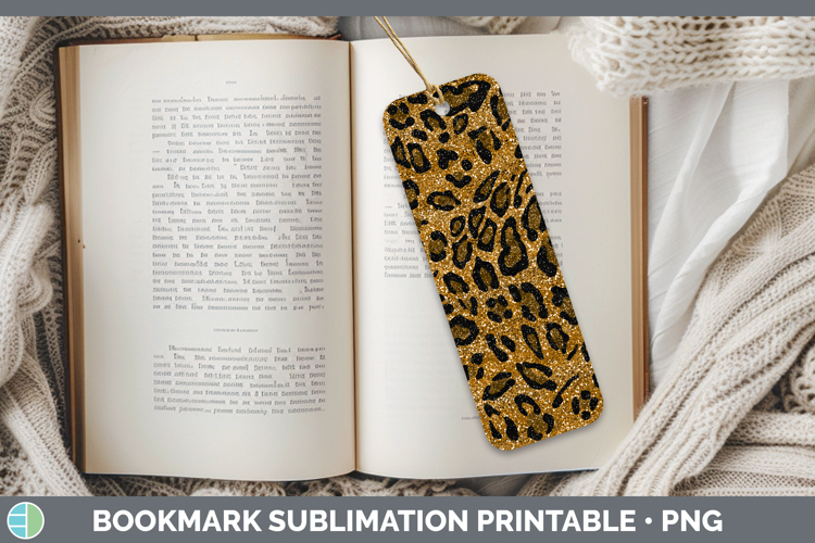 Animal Glitter Leopard Print Bookmark Sublimation Printable