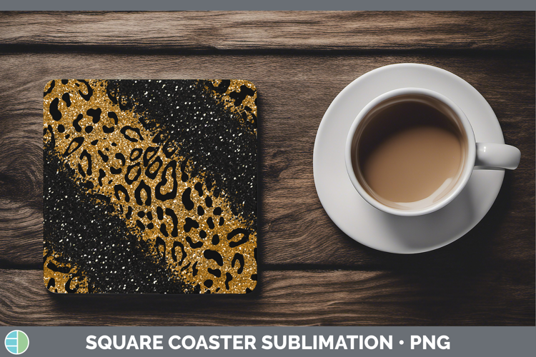 Animal Glitter Leopard Print Square Coaster Sublimation Coas