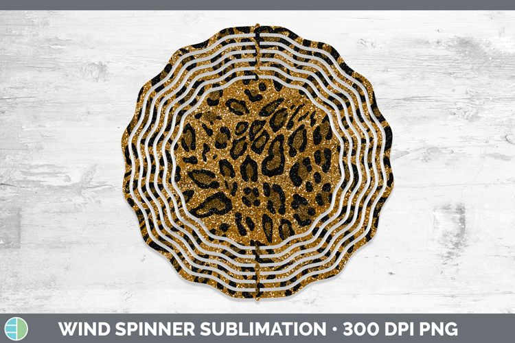 Animal Glitter Leopard Print Wind Spinner Sublimation Spinne