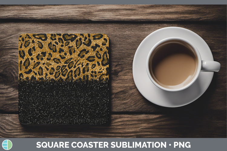 Animal Glitter Leopard Square Coaster Sublimation Coaster De