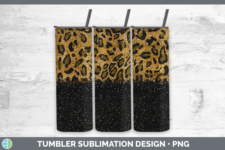 Animal Glitter Leopard Tumbler Sublimation 20 oz Skinny Tumb