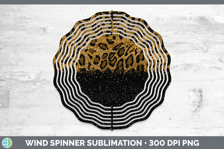 Animal Glitter Leopard Wind Spinner Sublimation Spinner Desi