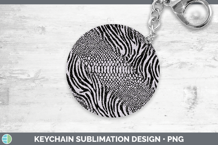 Animal Glitter Snake Zebra Keychain Sublimation Keyring Desi