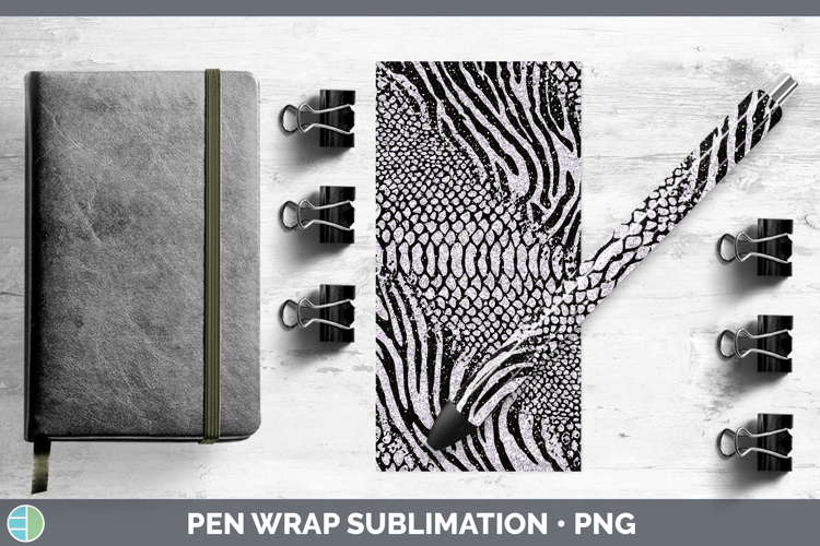 Animal Glitter Snake Zebra Pen Wrap Sublimation Pen Designs
