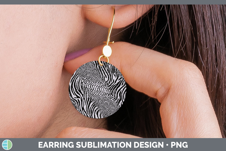 Animal Glitter Snake Zebra Round Earrings Sublimation Earrin
