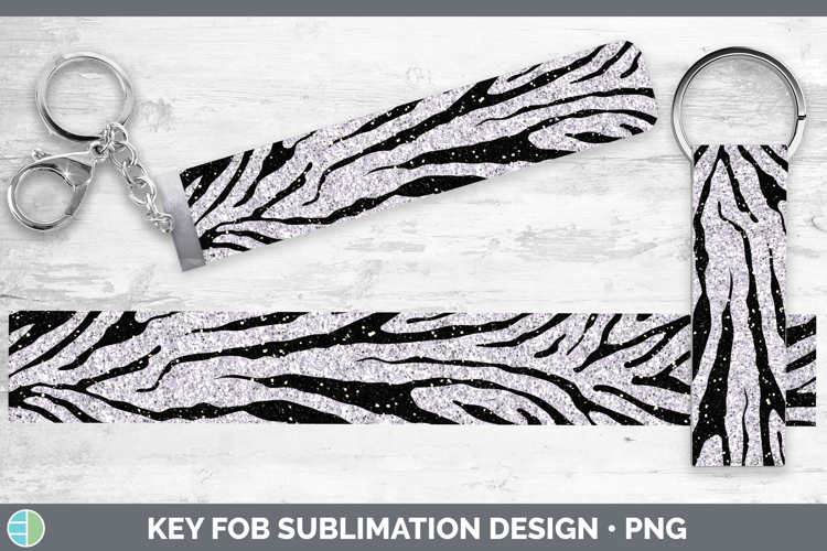 Animal Glitter Zebra Key Fob Sublimation Wristlet Designs