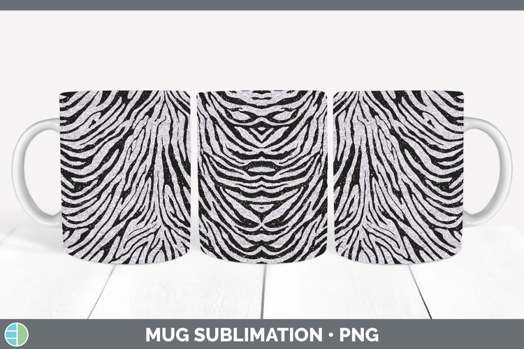 Animal Glitter Zebra Mug Wrap Sublimation Coffee Cup Designs