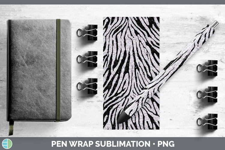 Animal Glitter Zebra Pen Wrap Sublimation Pen Designs