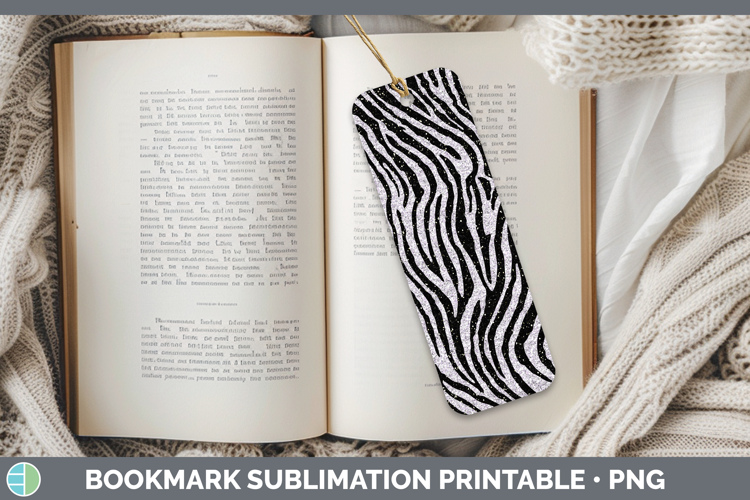 Animal Glitter Zebra Print Bookmark Sublimation Printable De