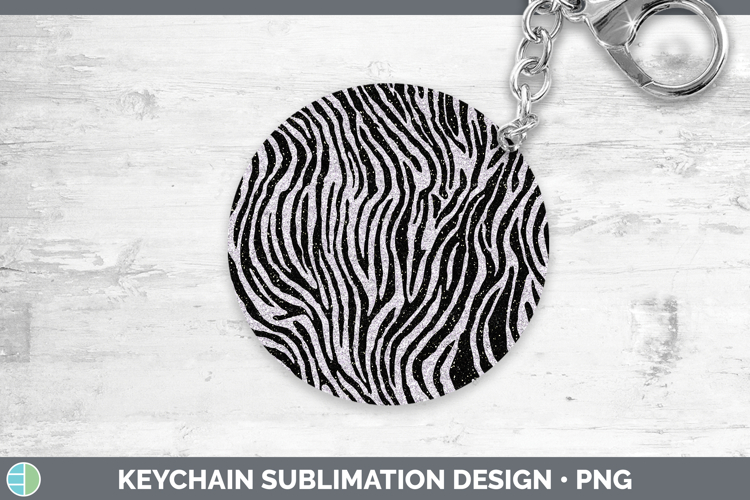 Animal Glitter Zebra Print Keychain Sublimation Keyring Desi