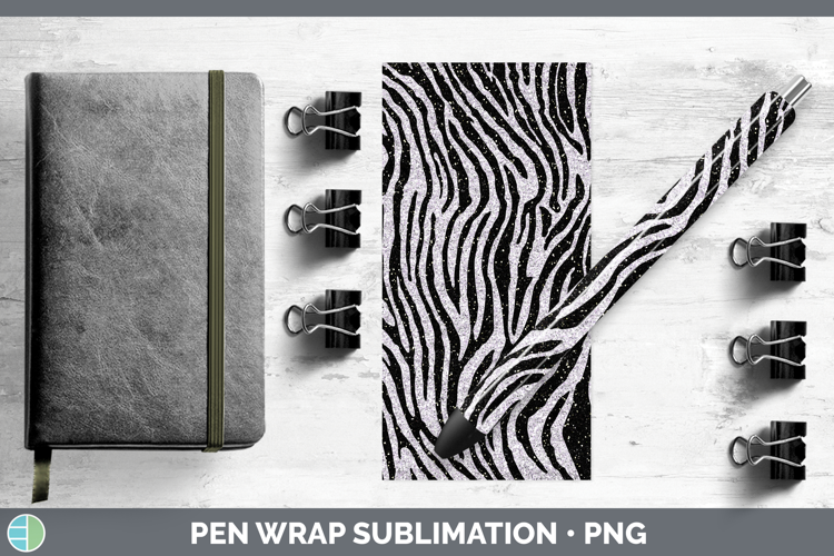 Animal Glitter Zebra Print Pen Wrap Sublimation Pen Designs