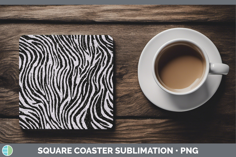 Animal Glitter Zebra Print Square Coaster Sublimation Coaste