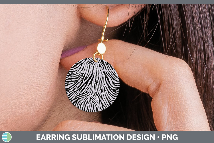 Animal Glitter Zebra Round Earrings Sublimation Earrings Des