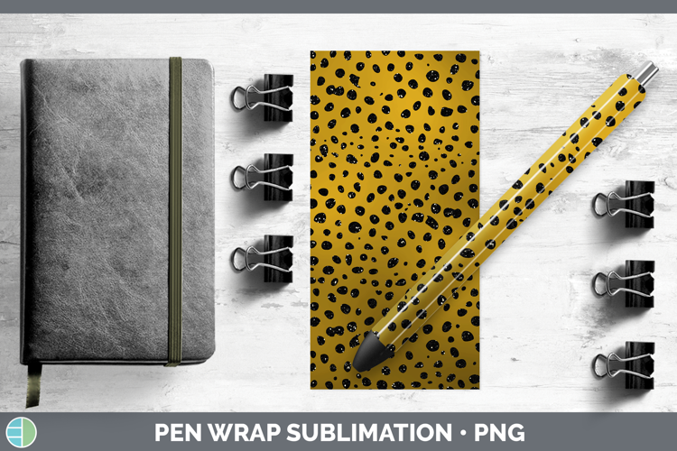Animal Gold Cheetah Pen Wrap Sublimation Pen Designs