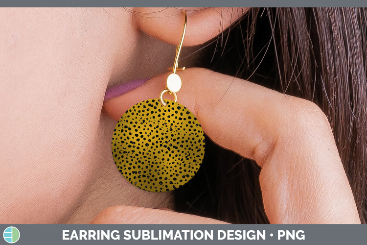 Animal Gold Cheetah Round Earrings Sublimation Earrings Desi