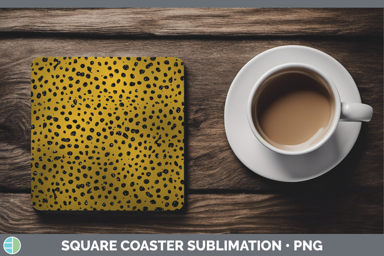 Animal Gold Cheetah Square Coaster Sublimation Coaster Desig