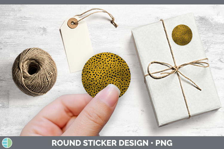 Animal Gold Cheetah Stickers | Round Labels Designs
