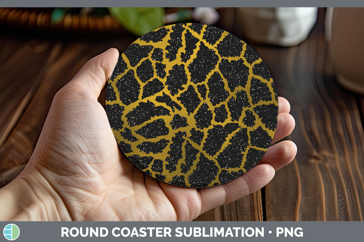 Animal Gold Giraffe Round Coaster Sublimation Coaster Design