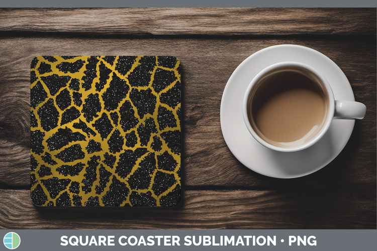 Animal Gold Giraffe Square Coaster Sublimation Coaster Desig