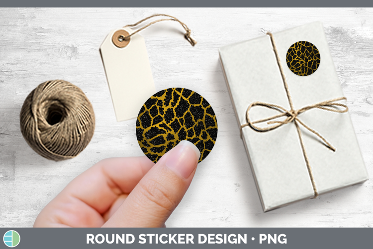Animal Gold Giraffe Stickers | Round Labels Designs