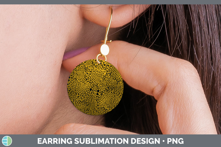 Animal Gold Jaguar Round Earrings Sublimation Earrings Desig