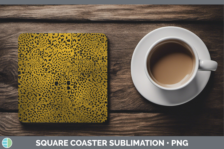 Animal Gold Jaguar Square Coaster Sublimation Coaster Design