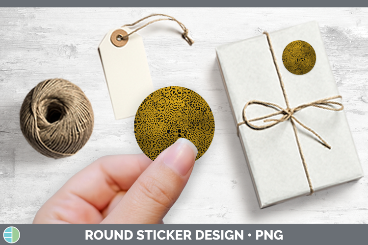 Animal Gold Jaguar Stickers | Round Labels Designs