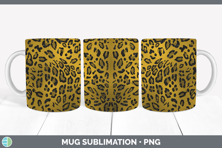 Animal Gold Leopard Mug Wrap Sublimation Coffee Cup Designs