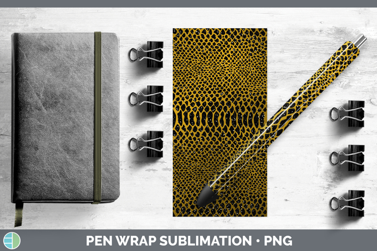 Animal Gold Snake Pen Wrap Sublimation Pen Designs