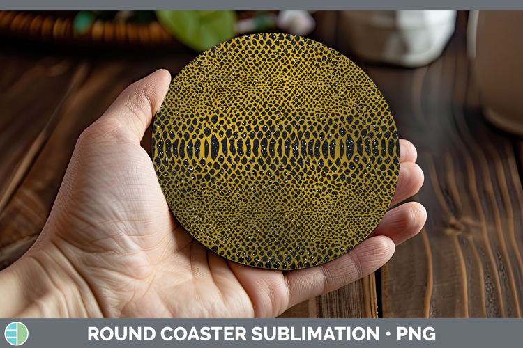 Animal Gold Snake Round Coaster Sublimation Coaster Designs