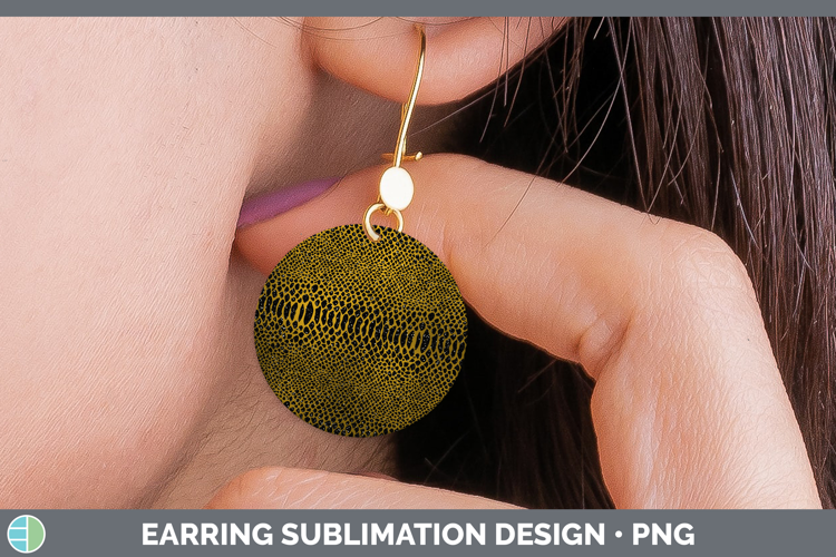 Animal Gold Snake Round Earrings Sublimation Earrings Design