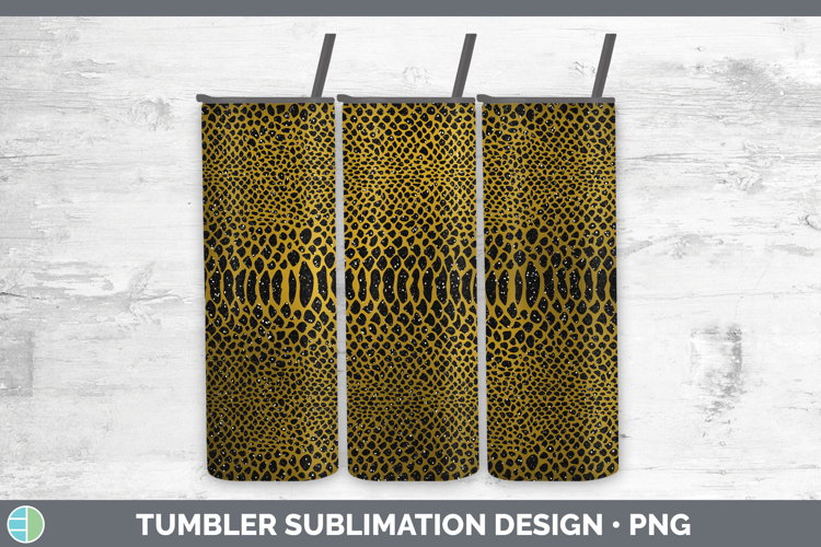 Animal Gold Snake Tumbler Sublimation 20 oz Skinny Tumbler D