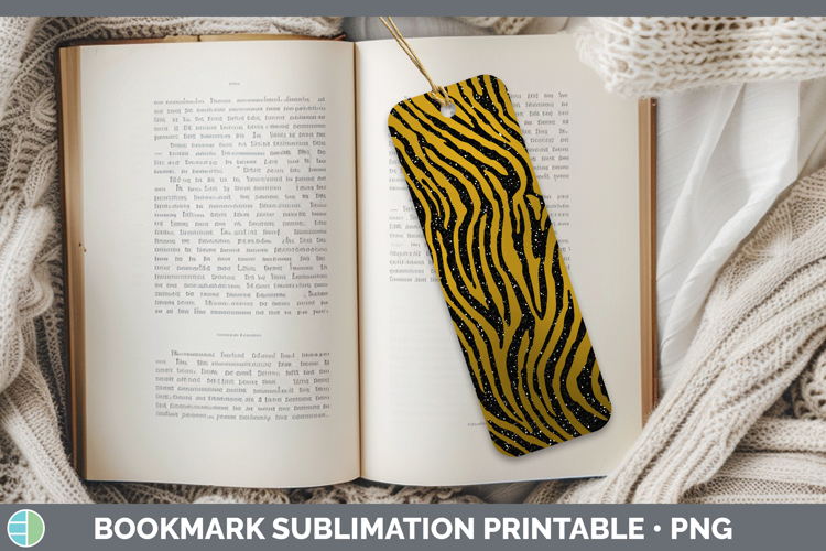 Animal Gold Zebra Bookmark Sublimation Printable Designs
