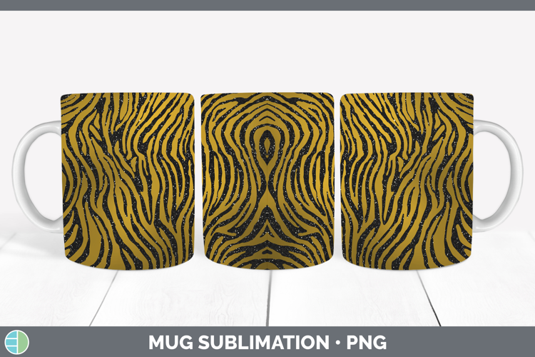 Animal Gold Zebra Mug Wrap Sublimation Coffee Cup Designs