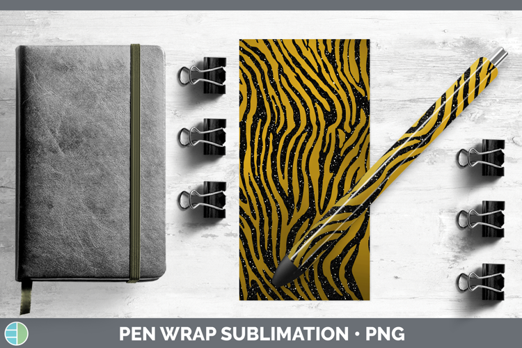 Animal Gold Zebra Pen Wrap Sublimation Pen Designs