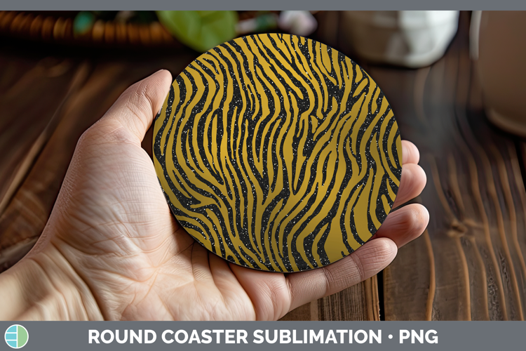 Animal Gold Zebra Round Coaster Sublimation Coaster Designs