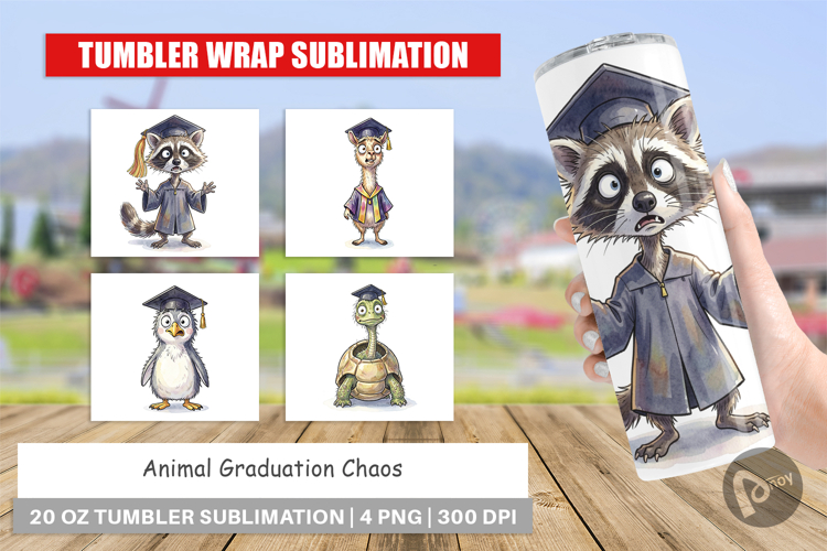 Chaotic Animal Graduation Tumbler