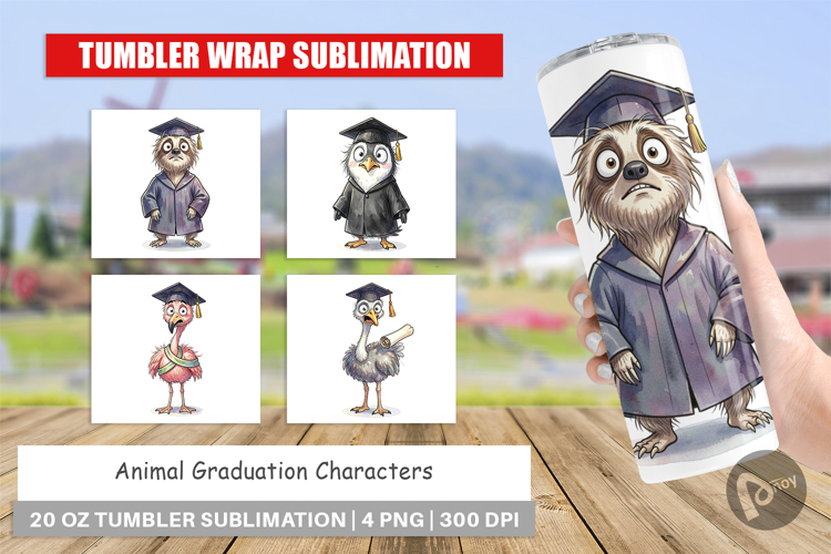 Messy Animal Graduation Tumbler