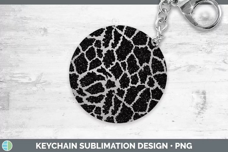 Animal Gray Giraffe Print Keychain Sublimation Keyring Desig