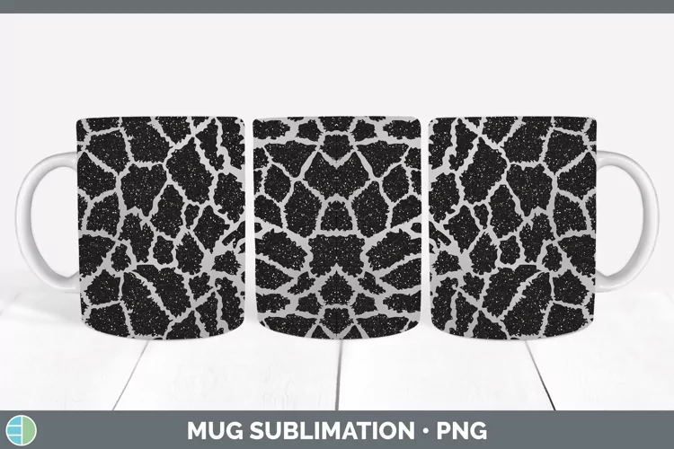Animal Gray Giraffe Print Mug Wrap Sublimation Coffee Cup De