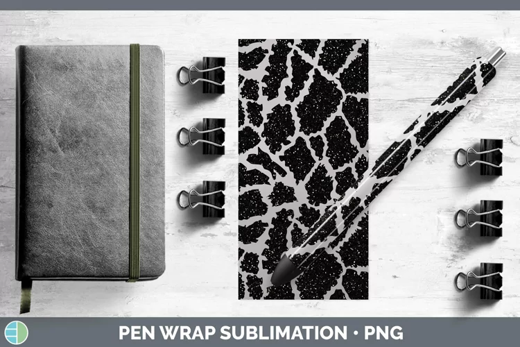 Animal Gray Giraffe Print Pen Wrap Sublimation Pen Designs