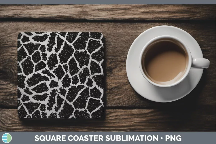 Animal Gray Giraffe Print Square Coaster Sublimation Coaster